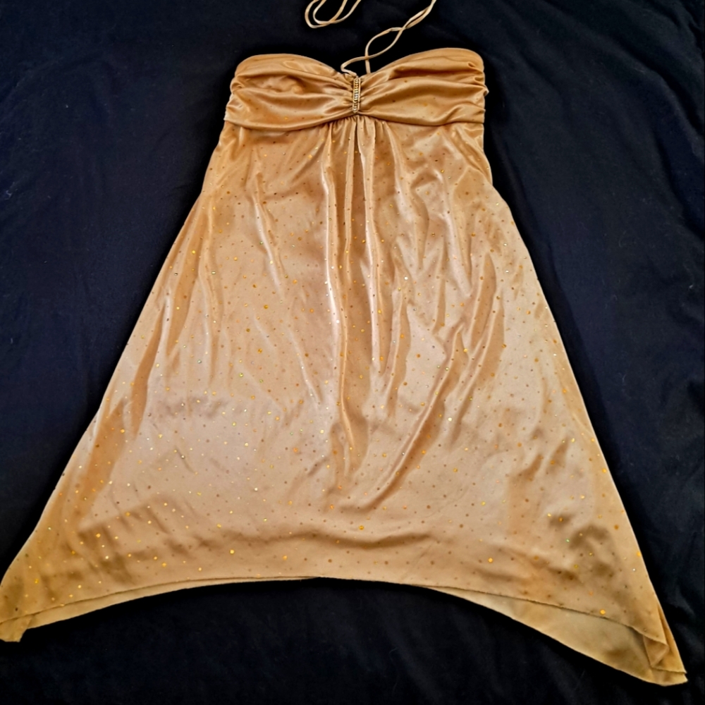Gold Formal Dress With Sequins